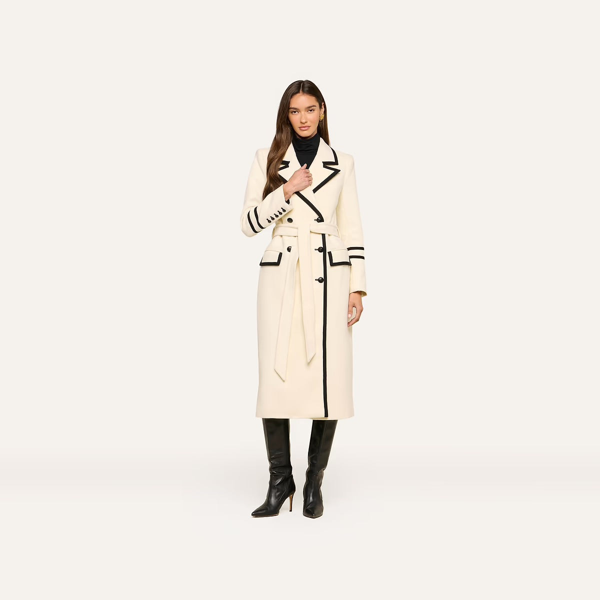 *PREORDER* IRENE LONG COAT COAT - IVORY/BLACK