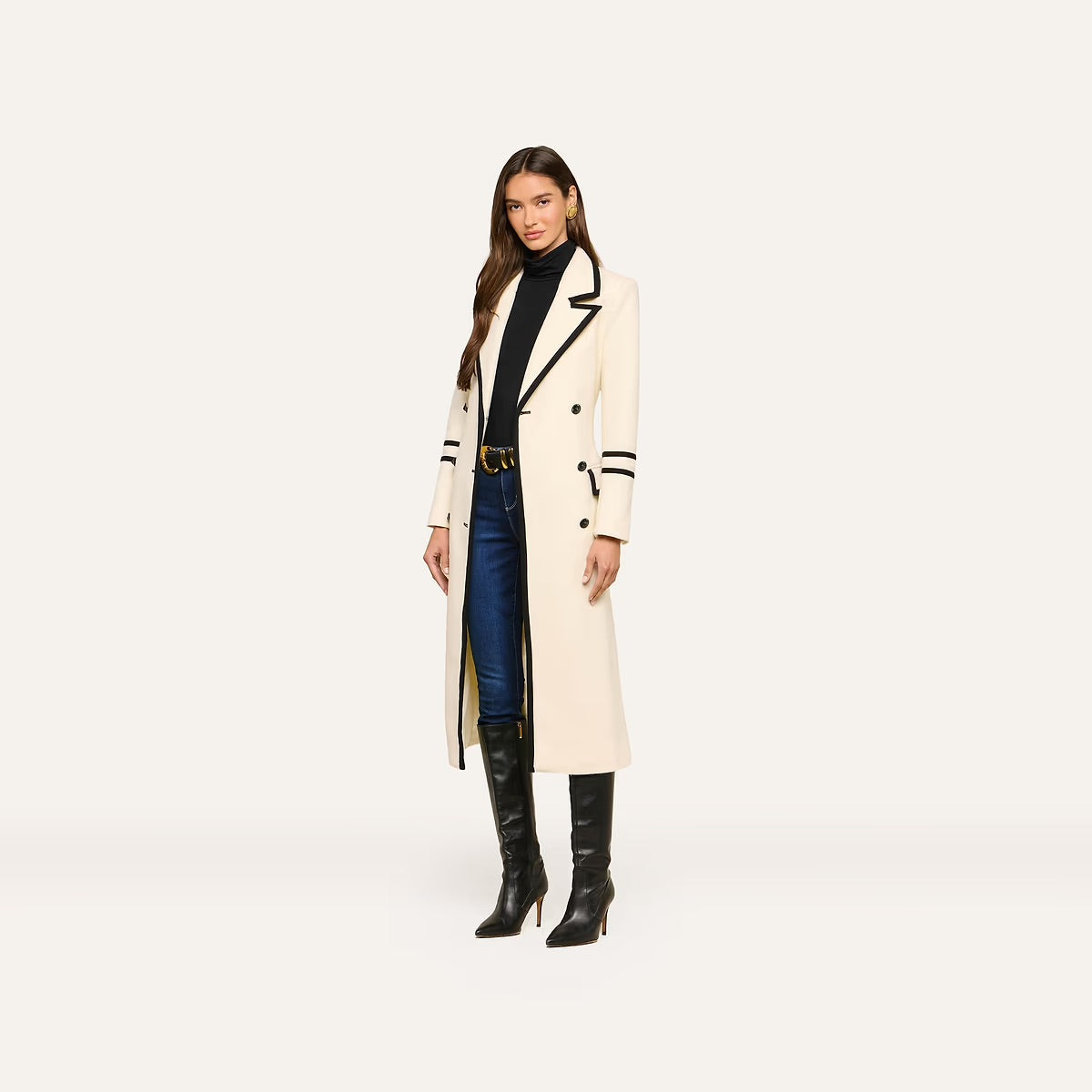 *PREORDER* IRENE LONG COAT COAT - IVORY/BLACK
