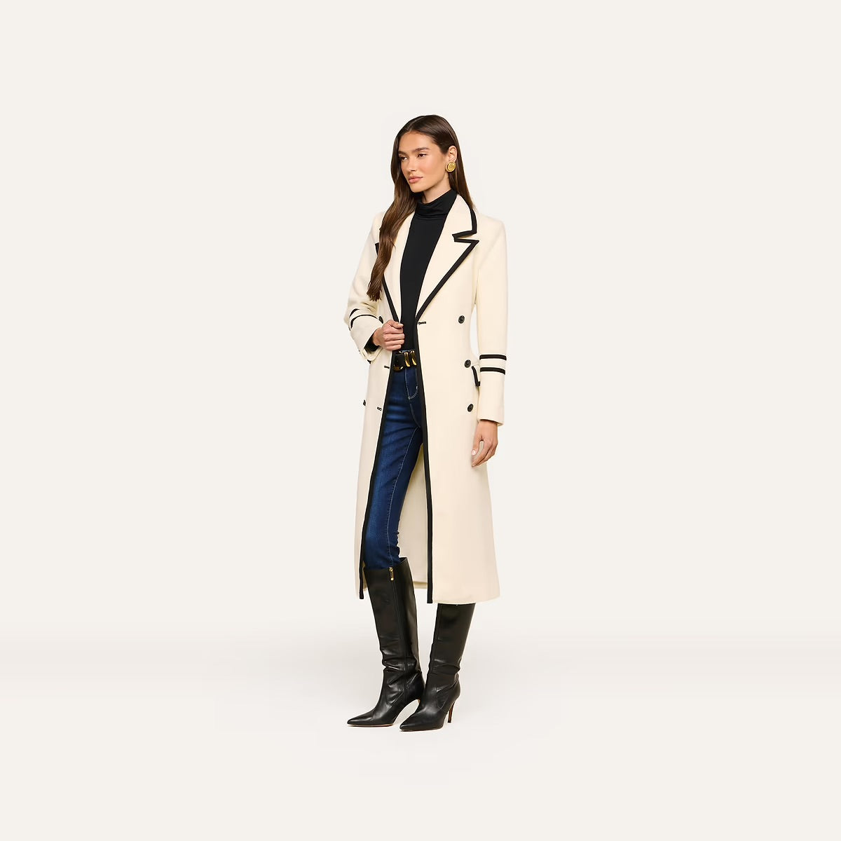 *PREORDER* IRENE LONG COAT COAT - IVORY/BLACK