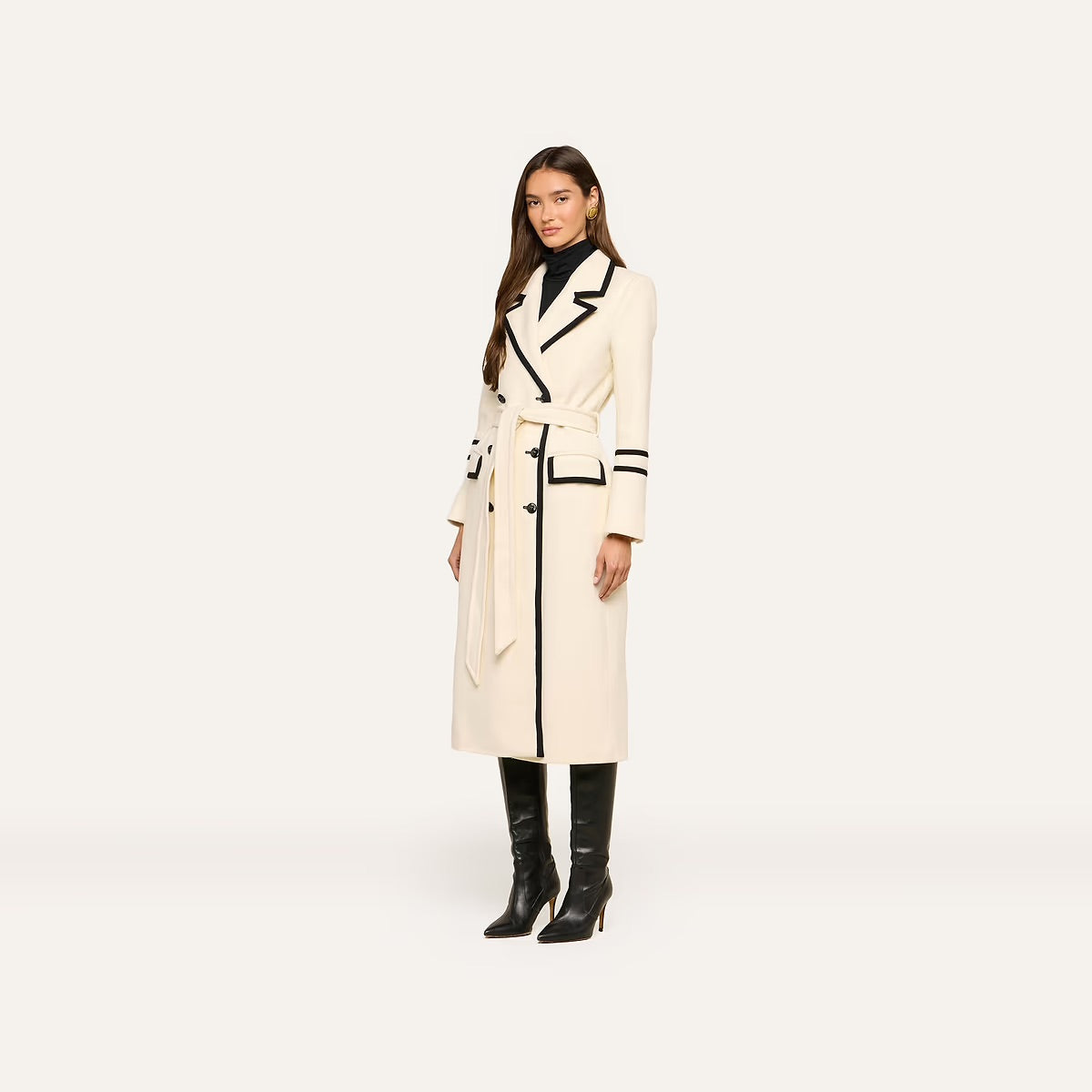 *PREORDER* IRENE LONG COAT COAT - IVORY/BLACK