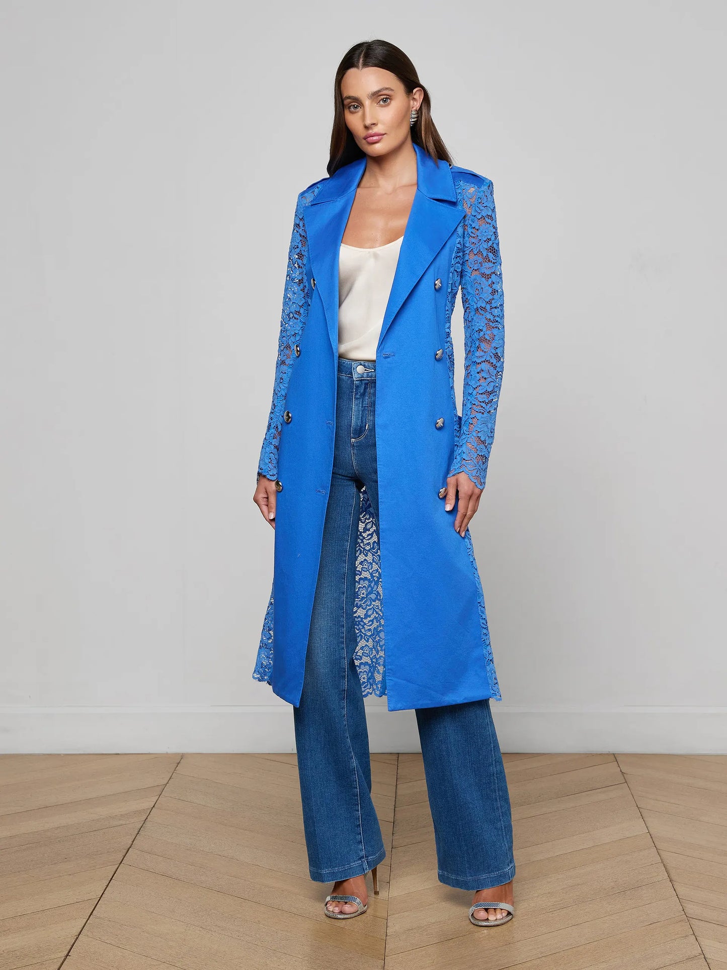 AMATA LACE TRENCH REGATTA BLUE