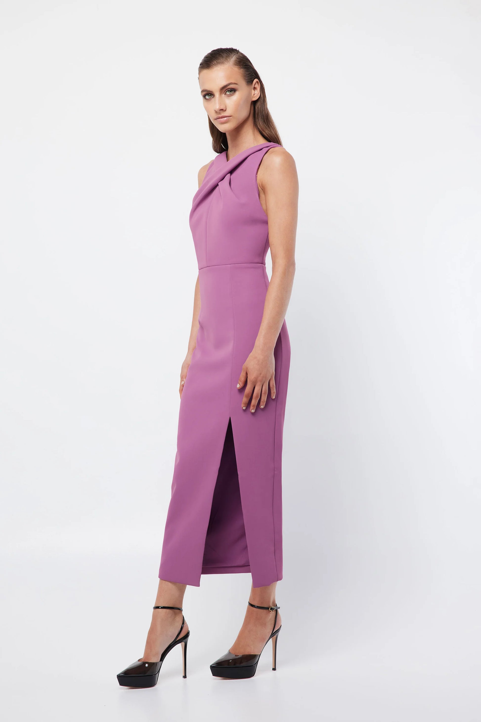 MOSSMAN VIRTUOUS MIDI DRESS MAUVE Miss Henry Boutique