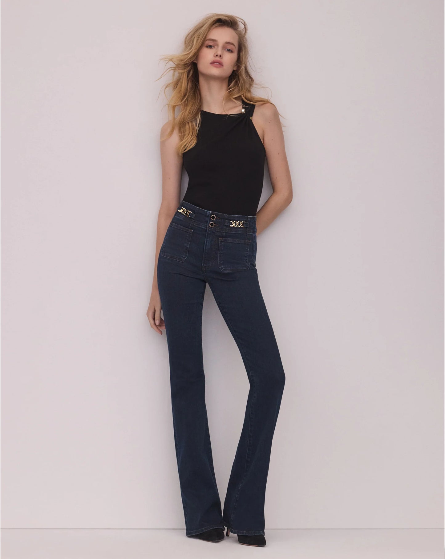 *PREORDER* BEVERLY CHAIN DETAIL JEAN - DARK MIDNIGHT