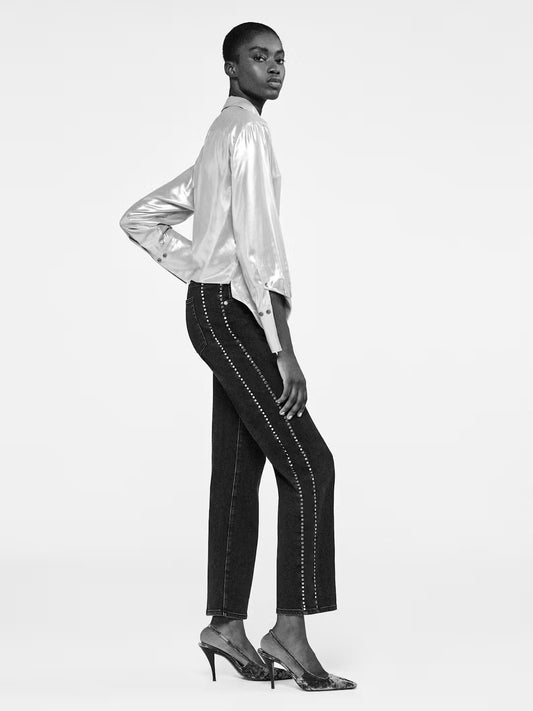 LE SLEEK STRAIGHT STUDDED JEAN - ASTRONAUT