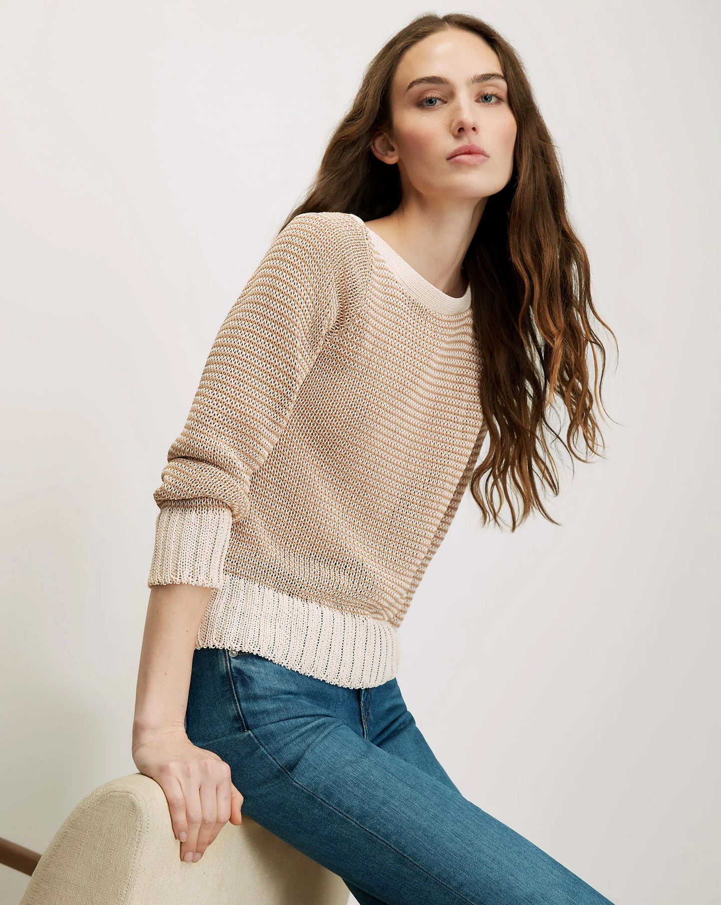 *PREORDER* ORLIAN KNIT PULLOVER - CHAI/ECRU