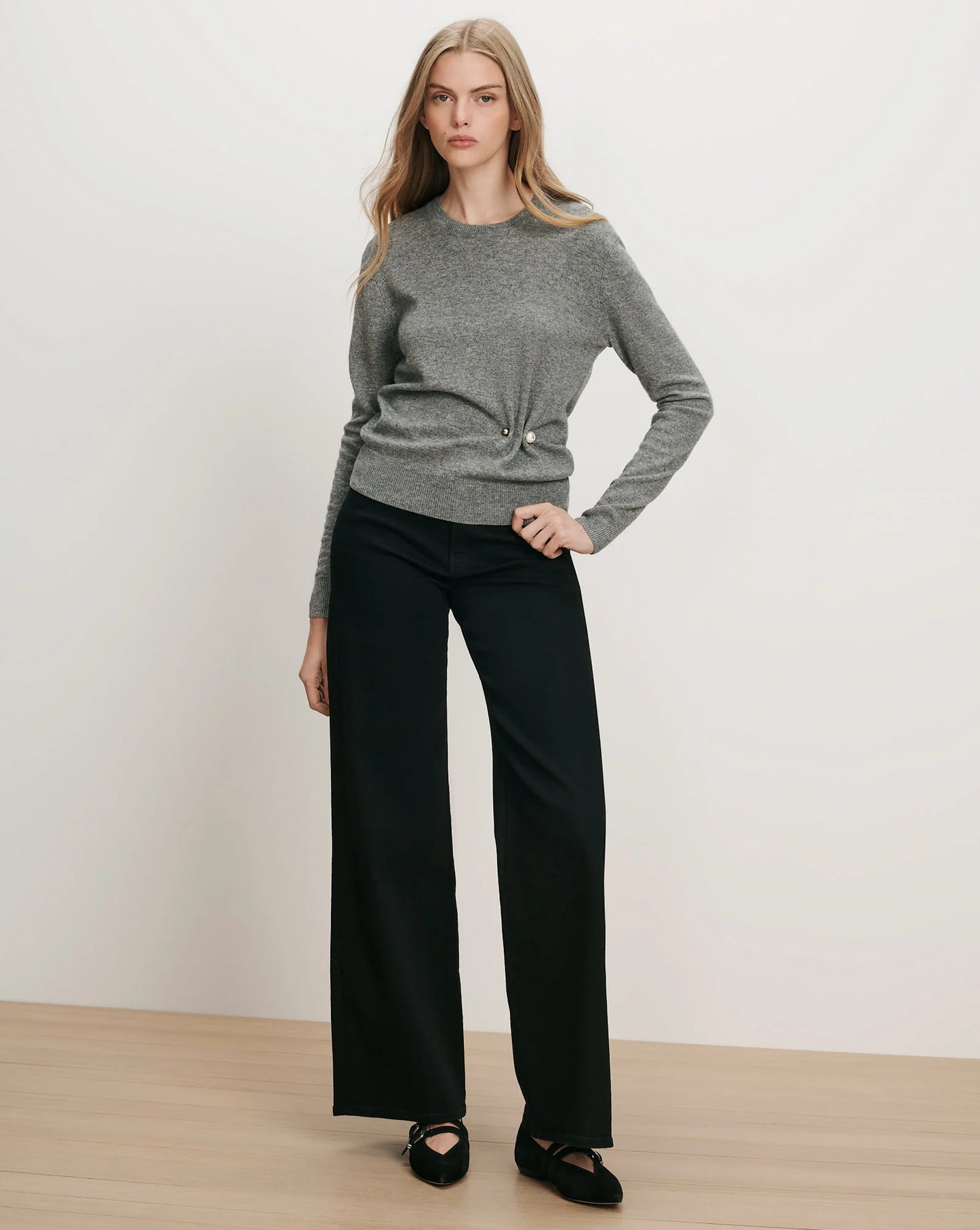 FRANKIE BROOCH PULLOVER - HEATHER GREY
