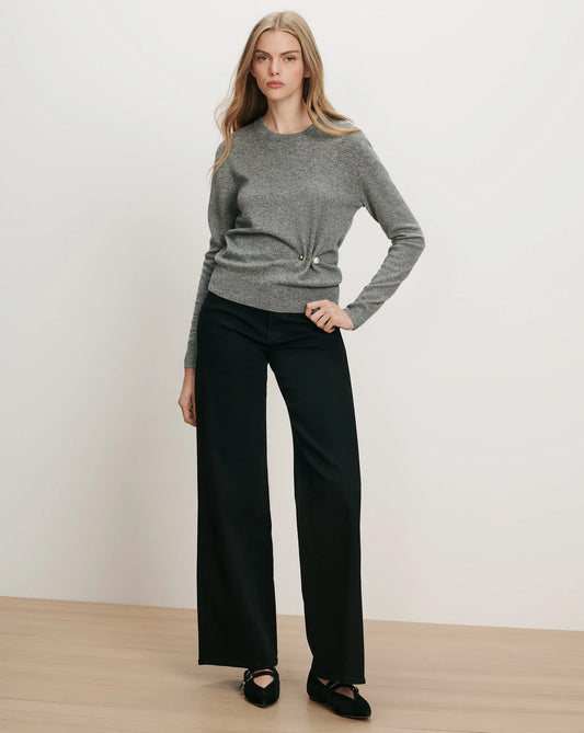 FRANKIE BROOCH PULLOVER - HEATHER GREY