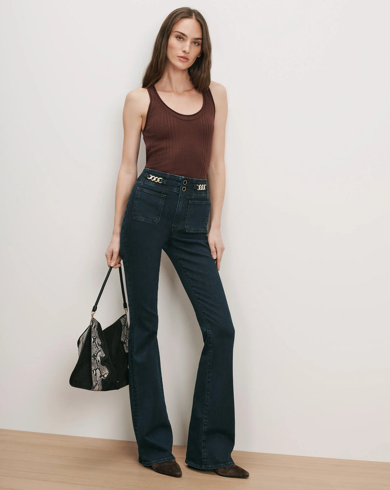 *PREORDER* BEVERLY CHAIN DETAIL JEAN - DARK MIDNIGHT