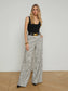 PILAR WIDE LEG PANT - ECRU/BLACK