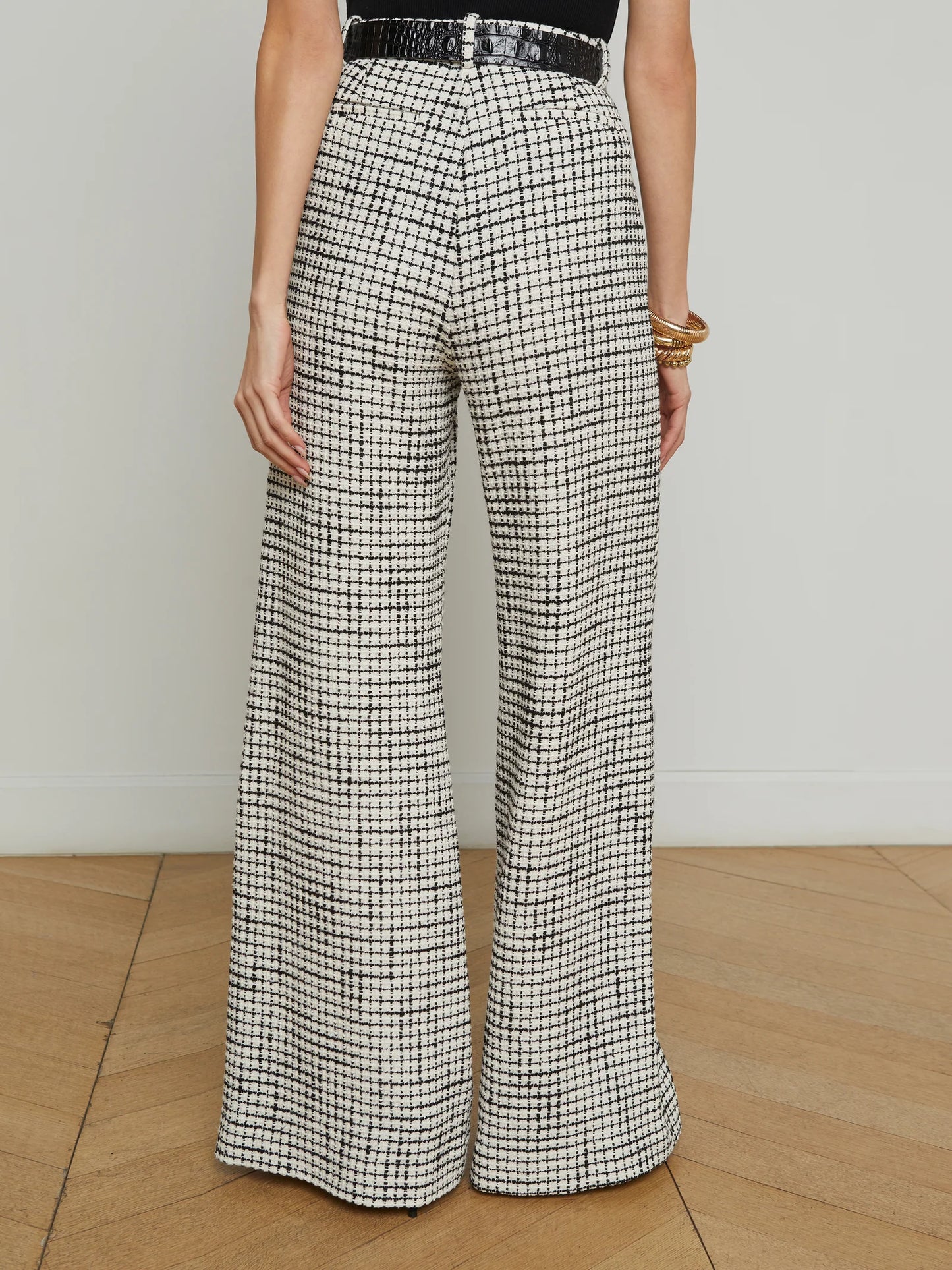 PILAR WIDE LEG PANT - ECRU/BLACK