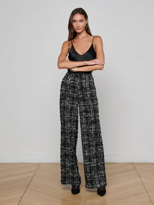 LIVVY PANT - TWEED BLACK SEQUIN
