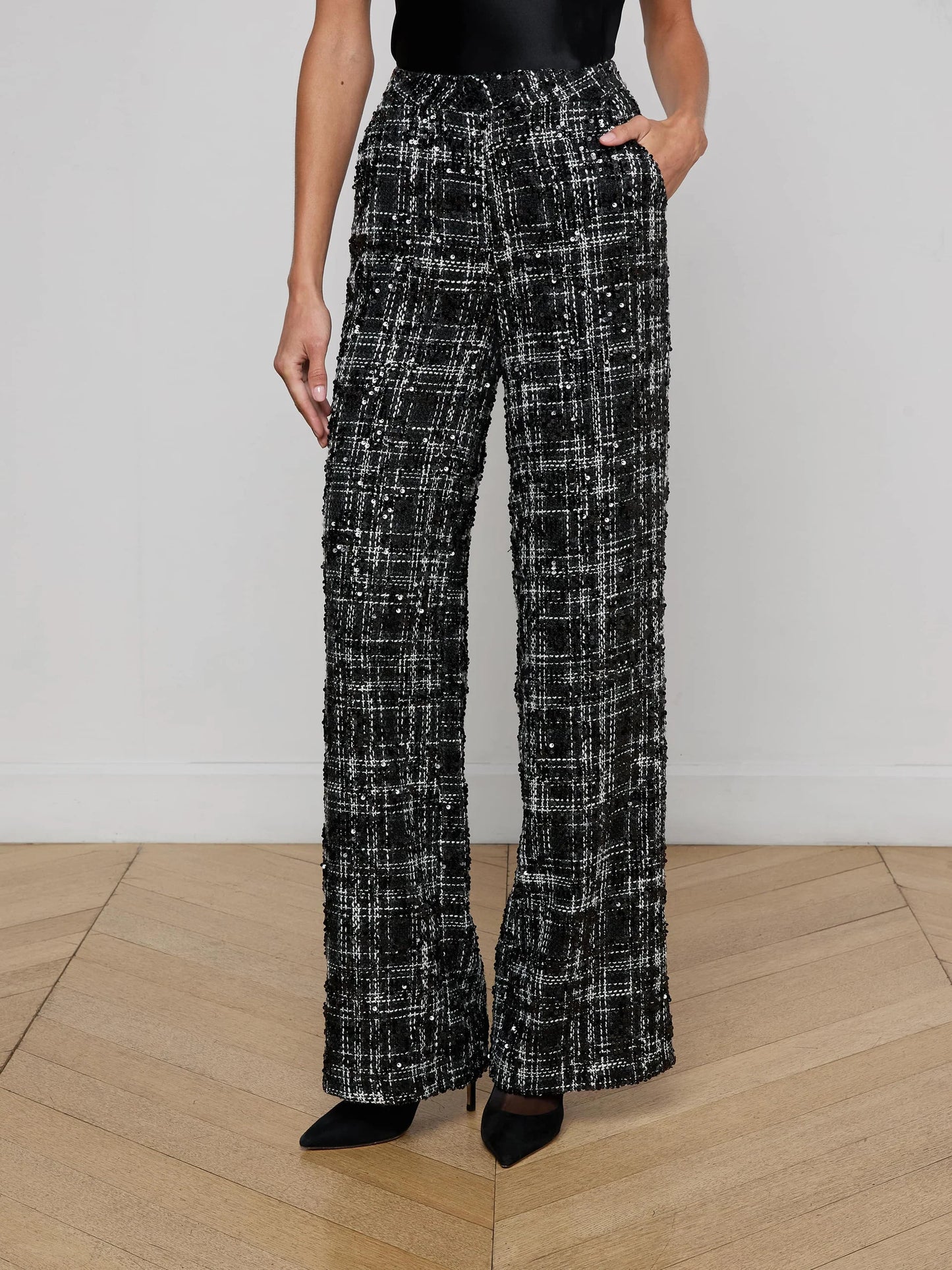 LIVVY PANT - TWEED BLACK SEQUIN