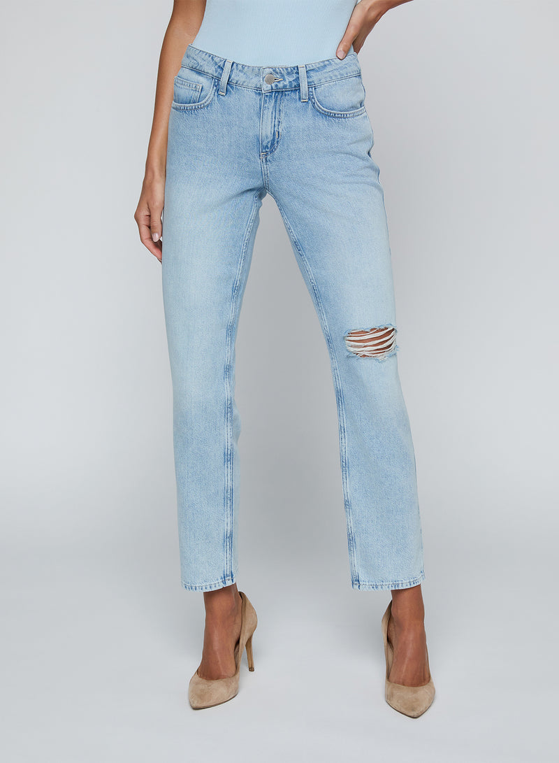 NEVIA SLOUCHY STRAIGHT-LEG JEAN - LAGO DESTRUCT