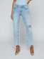 NEVIA SLOUCHY STRAIGHT-LEG JEAN - LAGO DESTRUCT