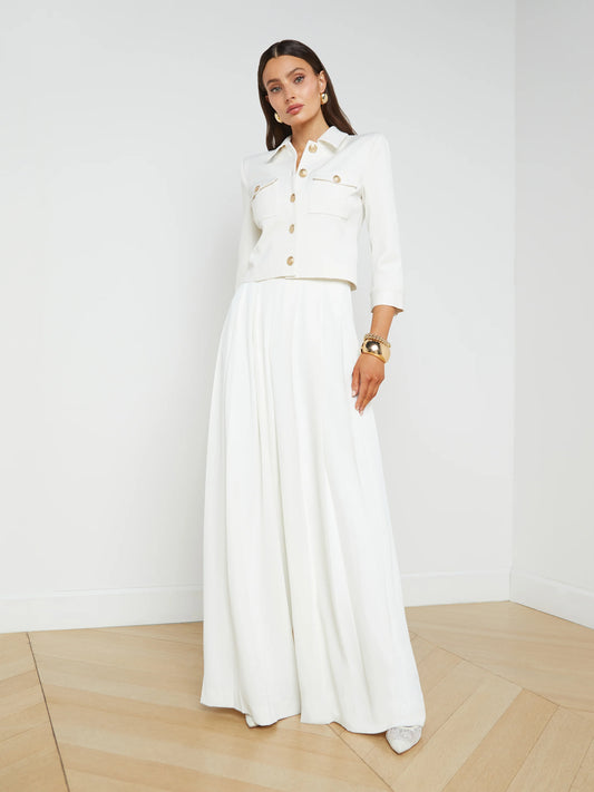 NOVA PLEATED PANT - IVORY
