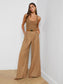 CHELSY WIDE LEG PANT - DARK MACCHIATO