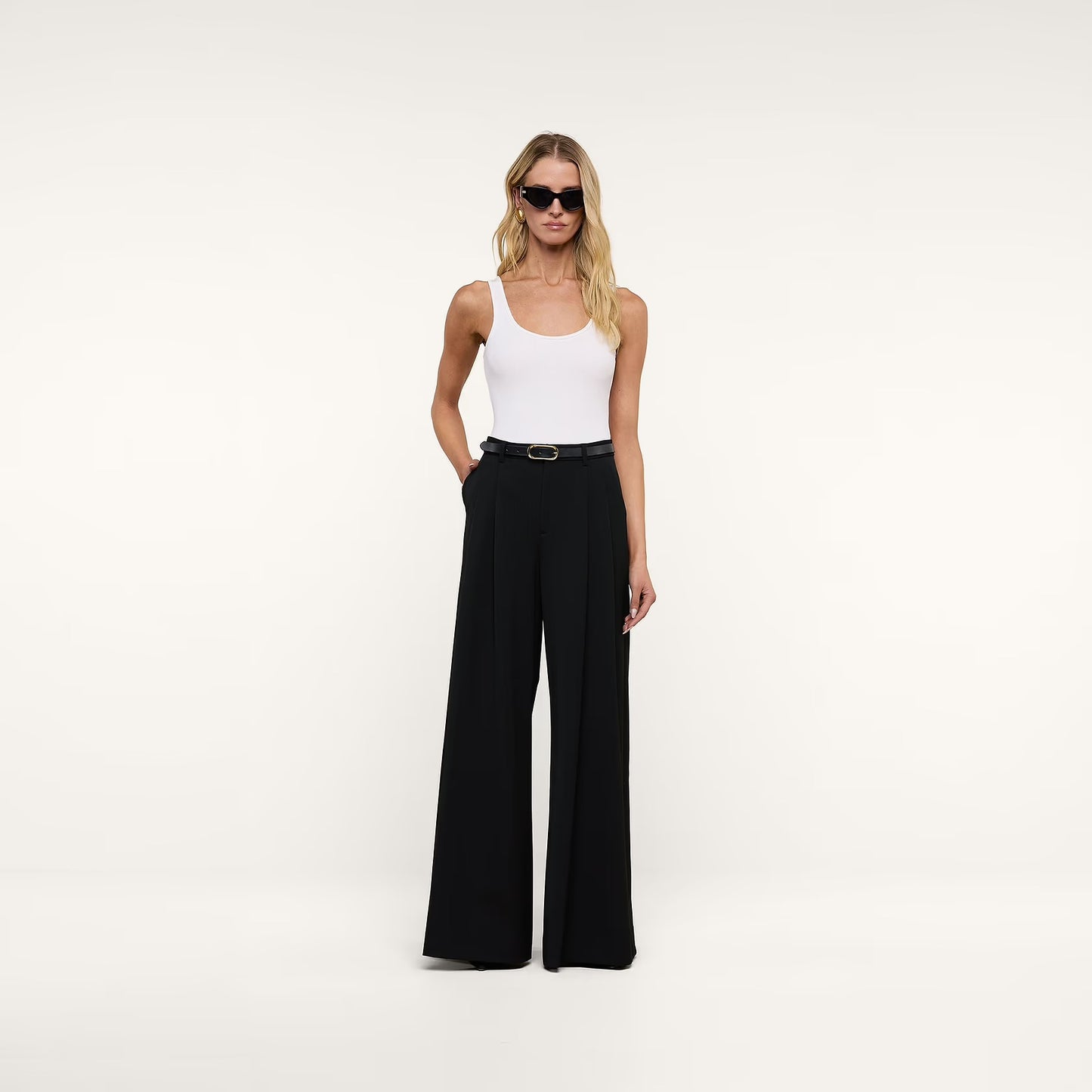 CHELSY WIDE LEG PANT - BLACK