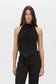 ELENI DENIM TOP - BLACK