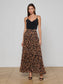 TORIN PLEATED MAXI SKIRT - BROWN LEOPARD