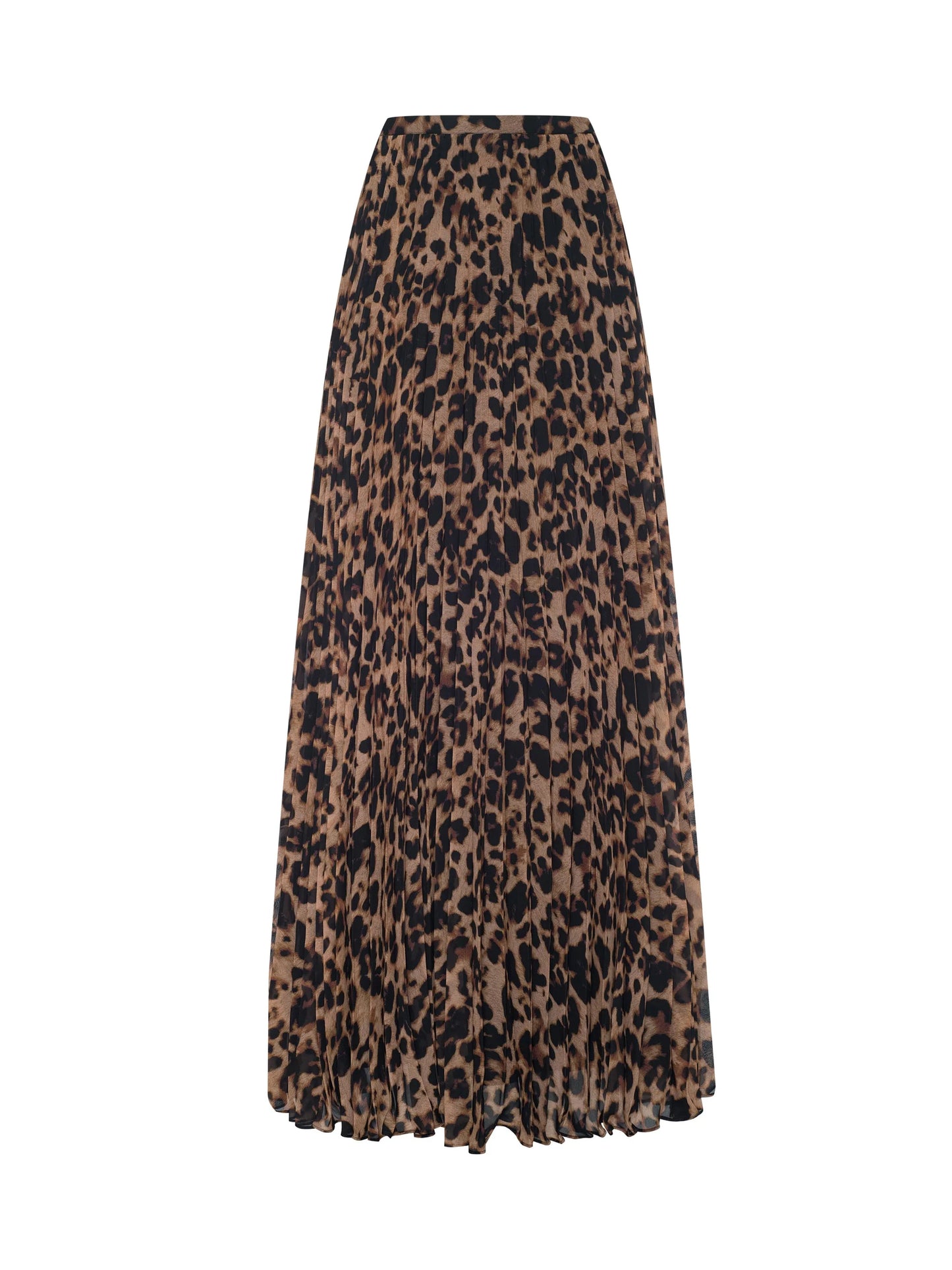 TORIN PLEATED MAXI SKIRT - BROWN LEOPARD