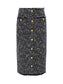 TAI SNAP FRONT MIDI SKIRT - BLACK/ECRU