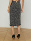 TAI SNAP FRONT MIDI SKIRT - BLACK/ECRU