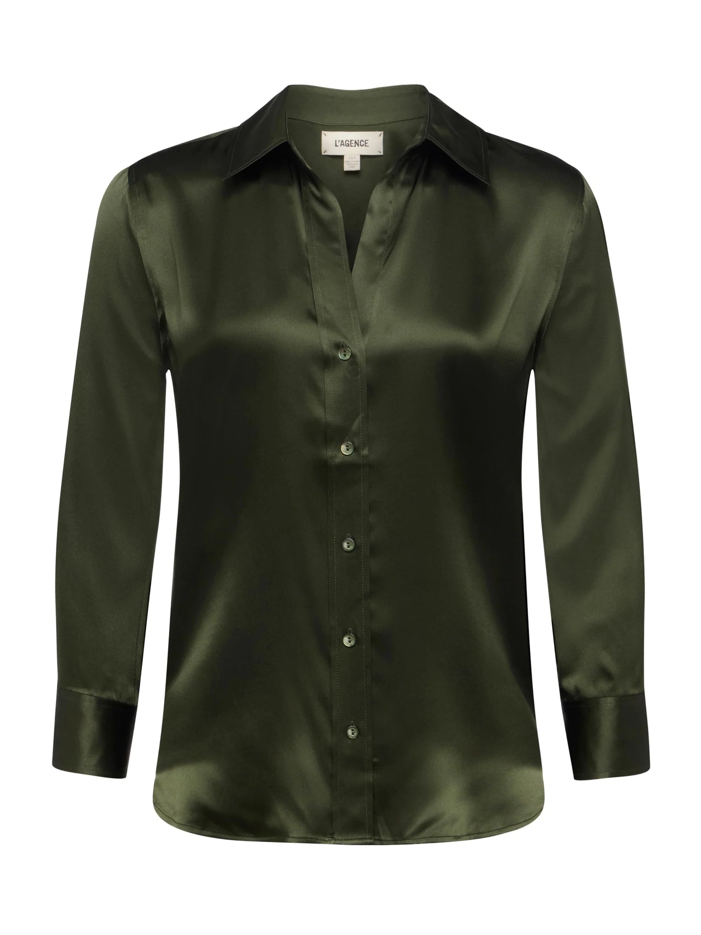 *PREORDER* DANI SILK BLOUSE - DEEP OLIVE