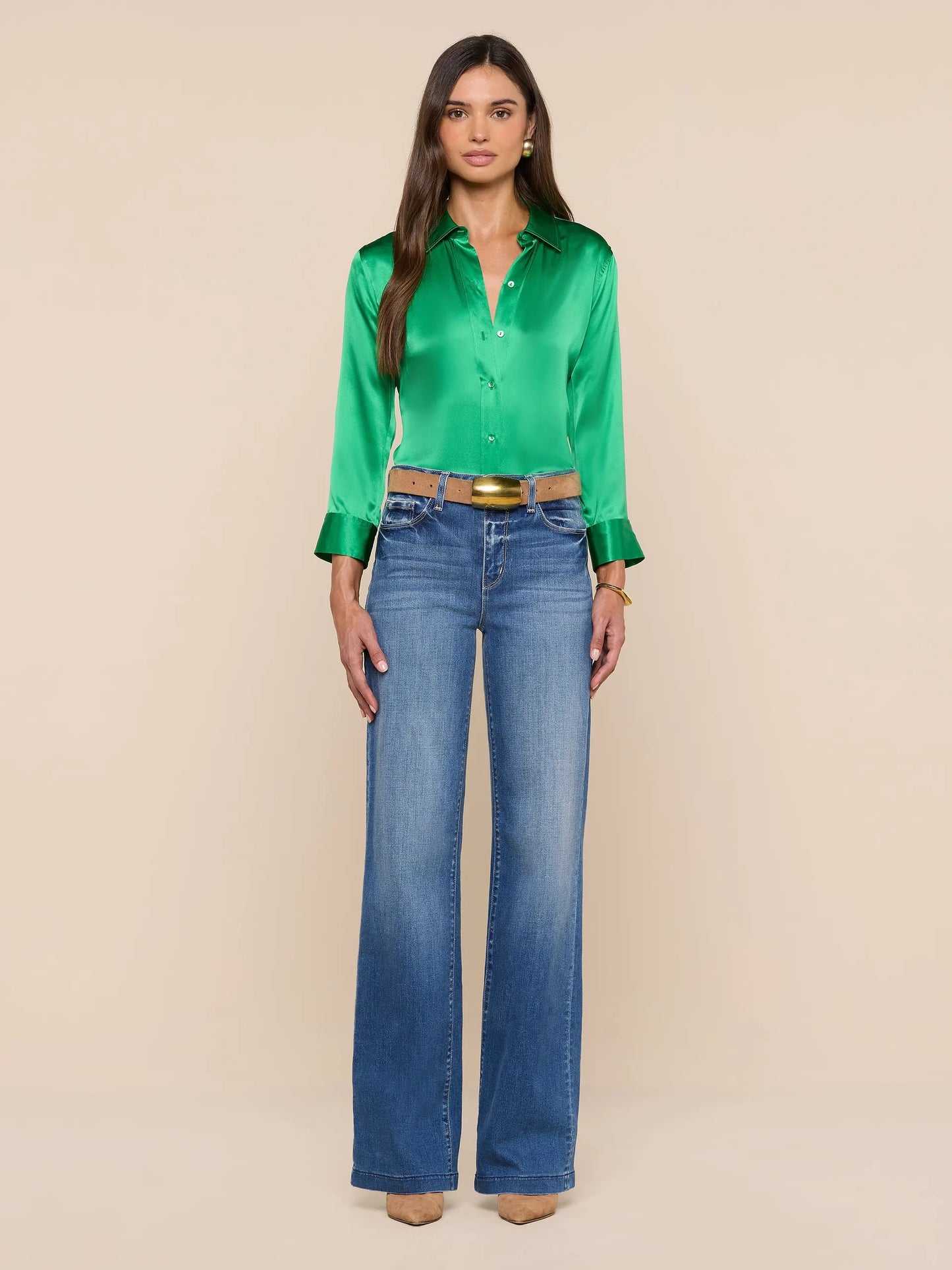 DANI SILK BLOUSE - ISLAND GREEN