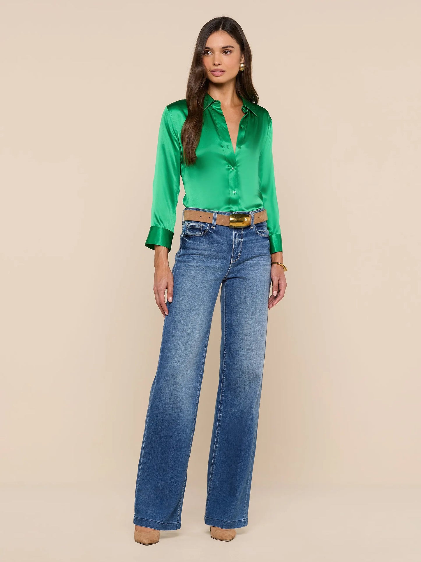 DANI SILK BLOUSE - ISLAND GREEN