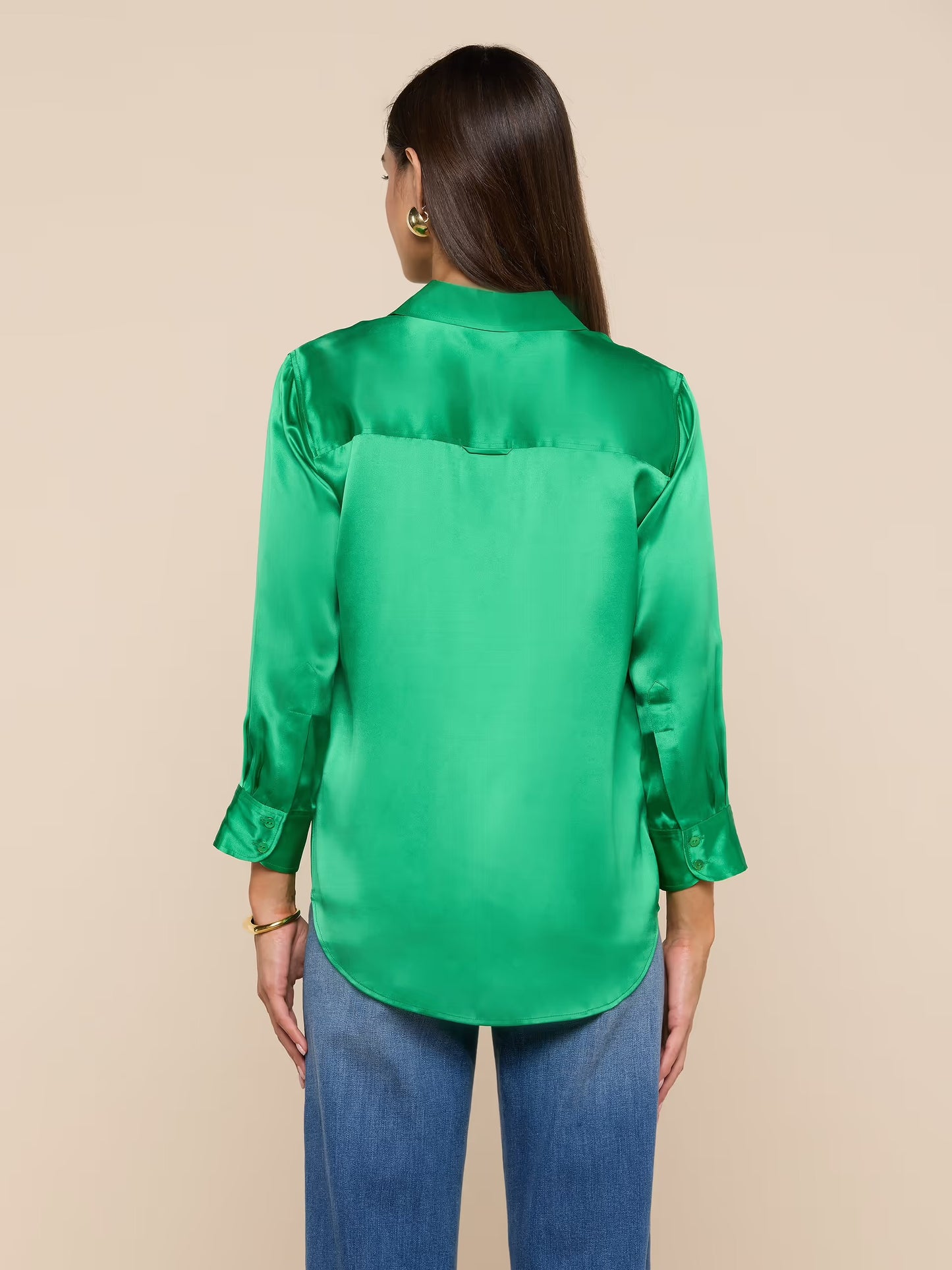 DANI SILK BLOUSE - ISLAND GREEN