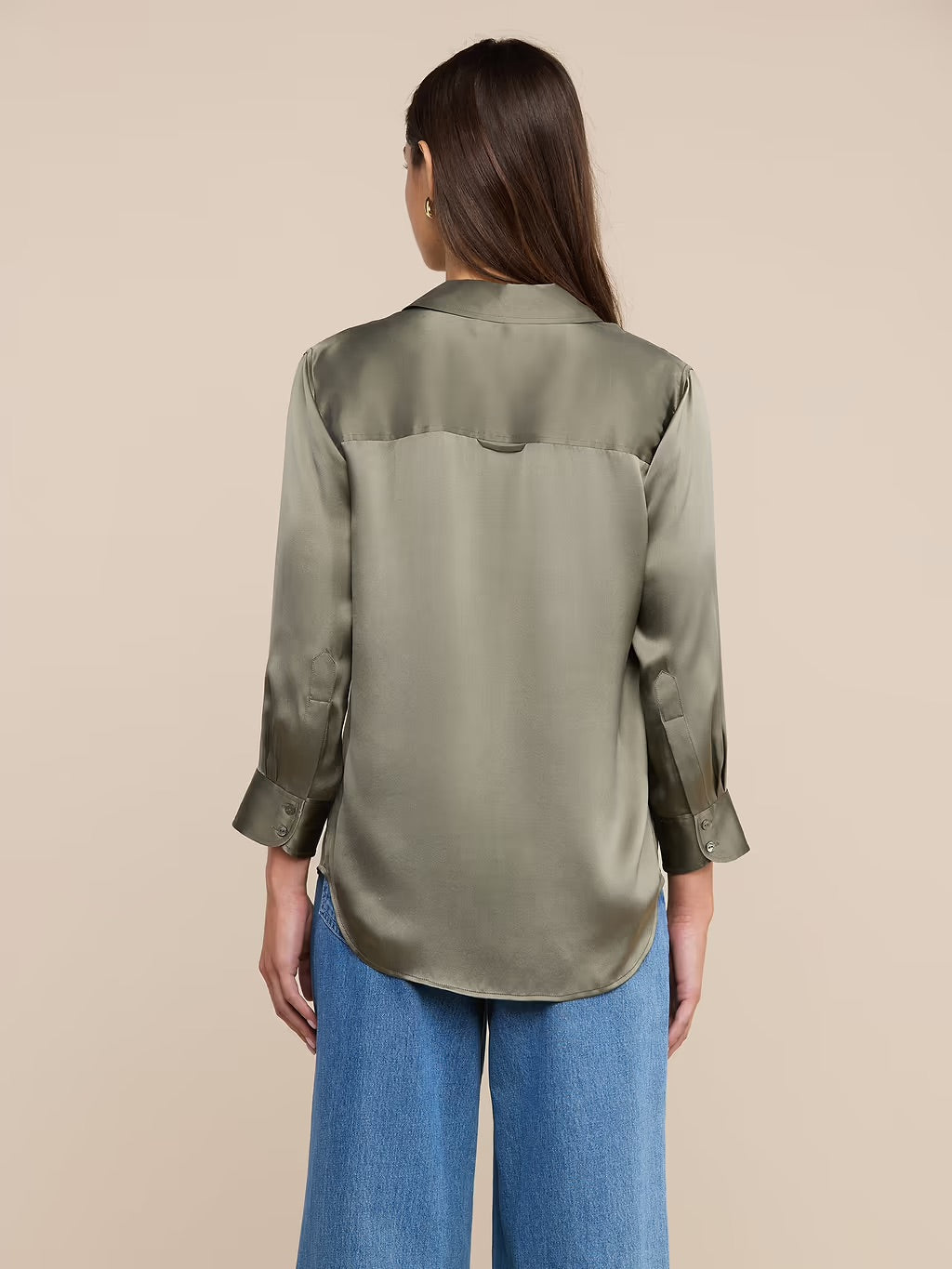 *PREORDER* DANI SILK BLOUSE - SMOKEY OLIVE