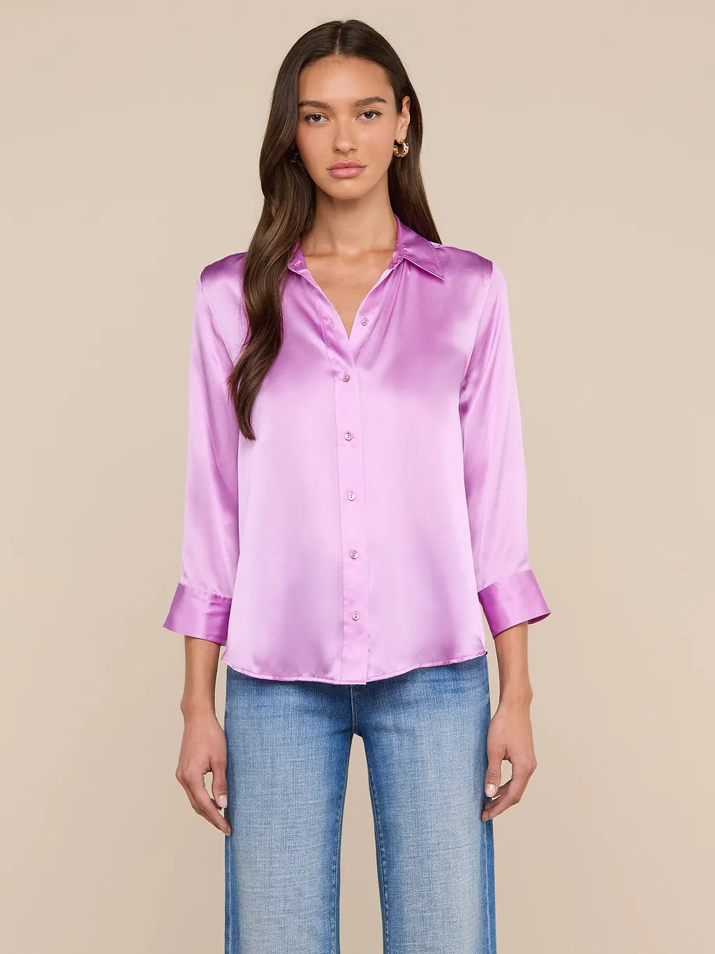 *PREORDER* DANI SILK BLOUSE - VIVID VIOLET