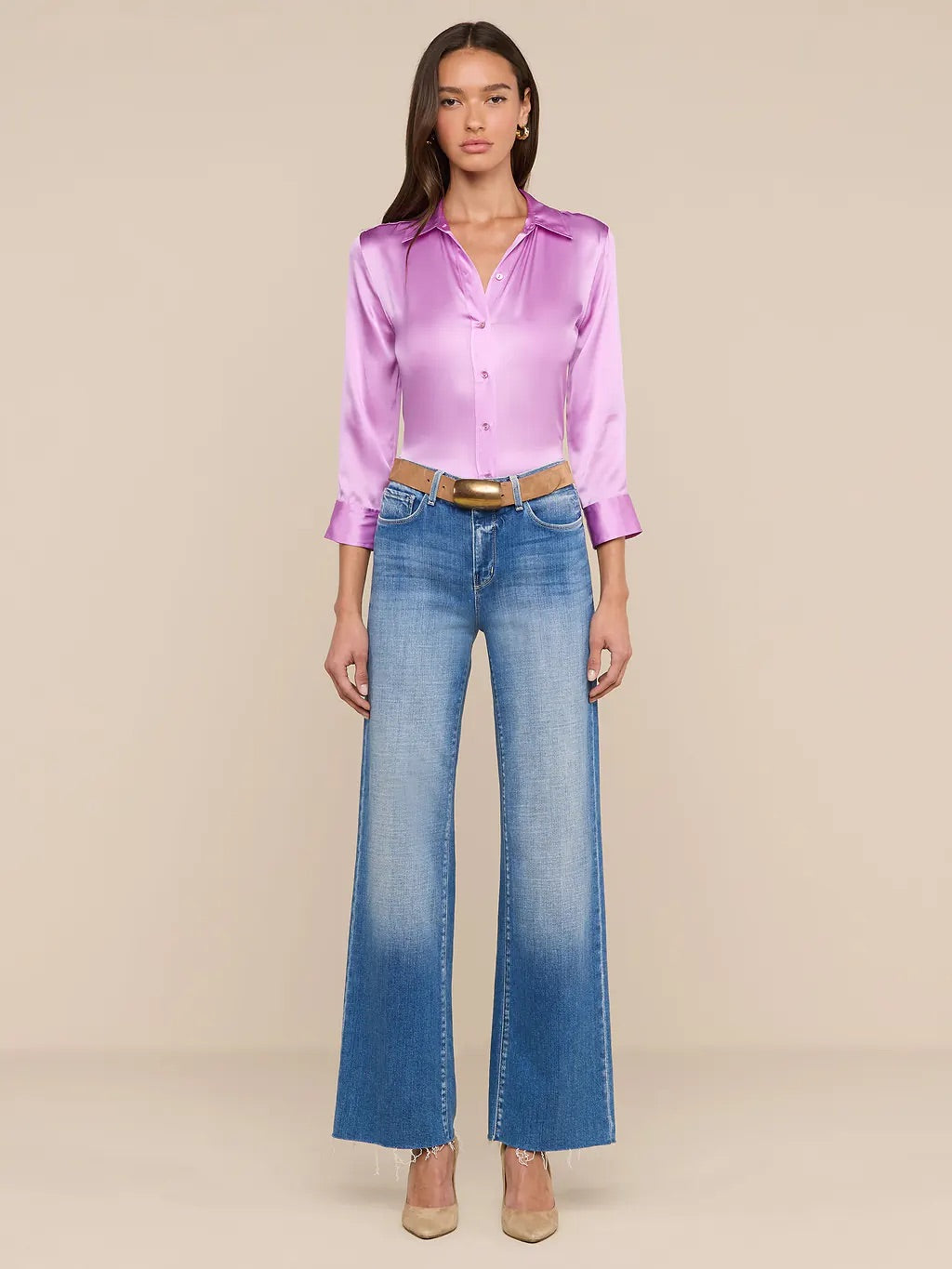 *PREORDER* DANI SILK BLOUSE - VIVID VIOLET