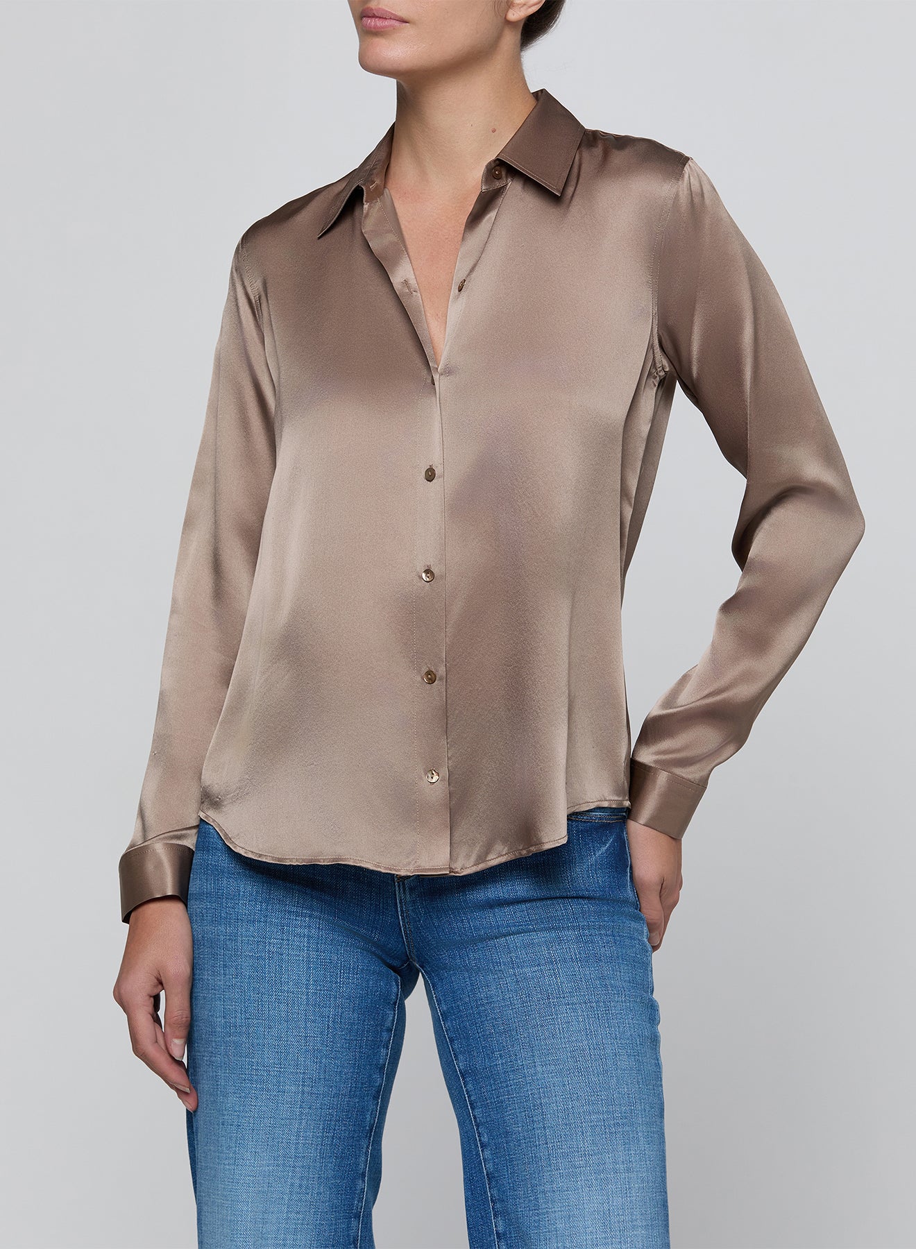 *PREORDER* TYLER SILK BLOUSE - LIGHT CARDAMOM