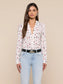HOLLY BLOUSE - IVORY/LIPSTICK