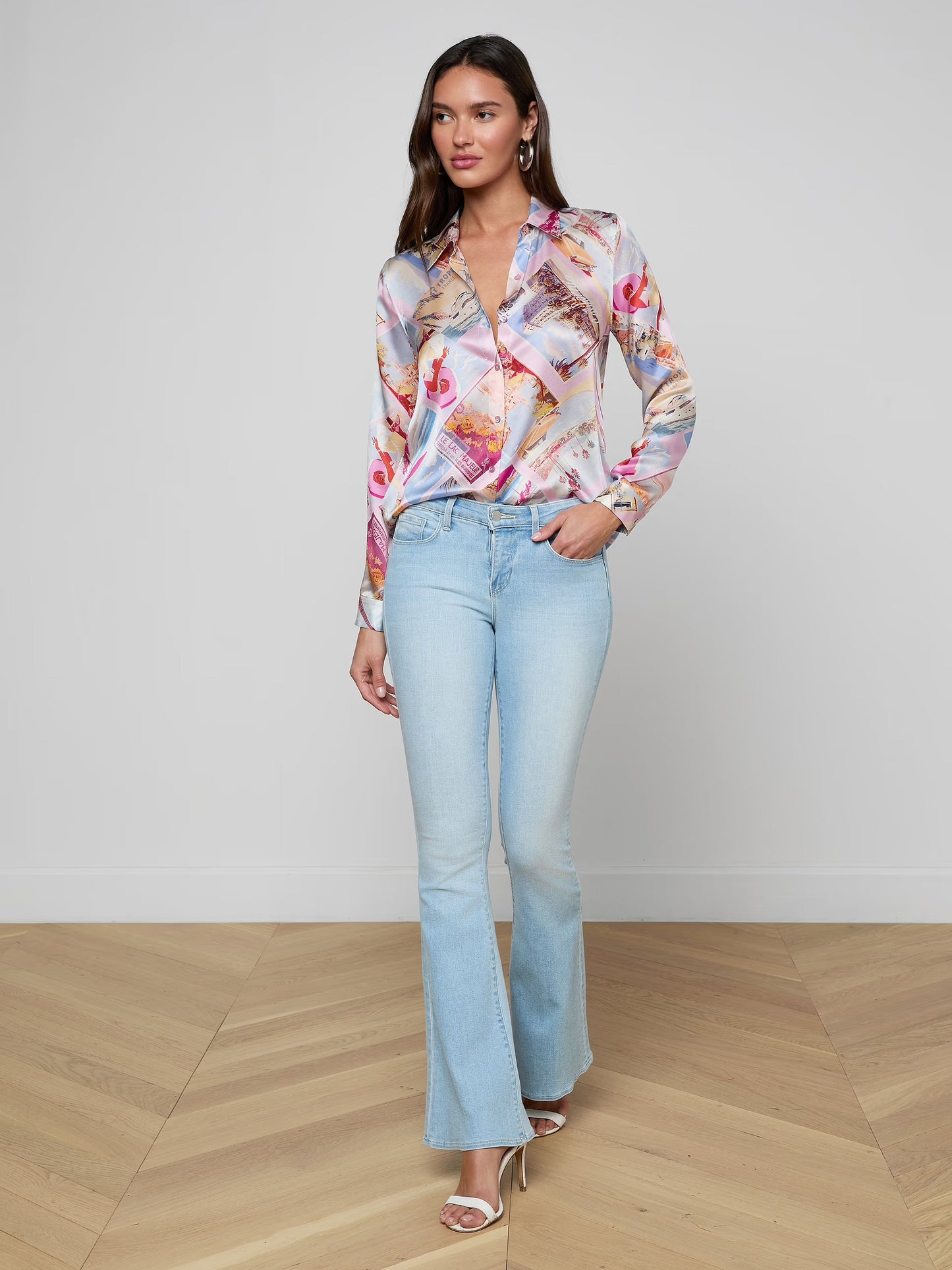 TYLER SILK BLOUSE - POSTCARD PRINT