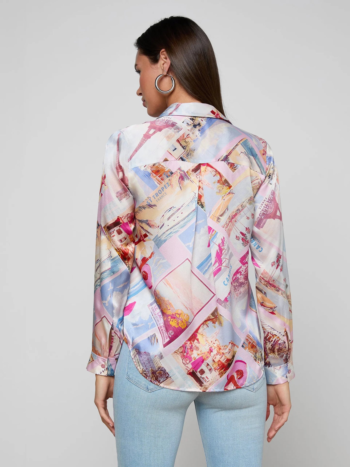 TYLER SILK BLOUSE - POSTCARD PRINT