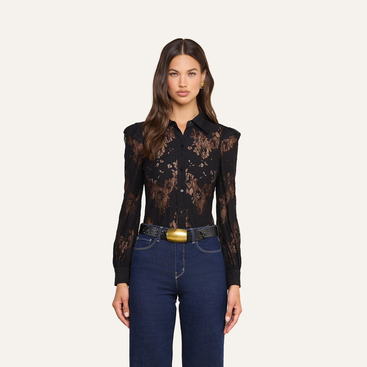 *PREORDER* JENICA LACE BLOUSE - BLACK