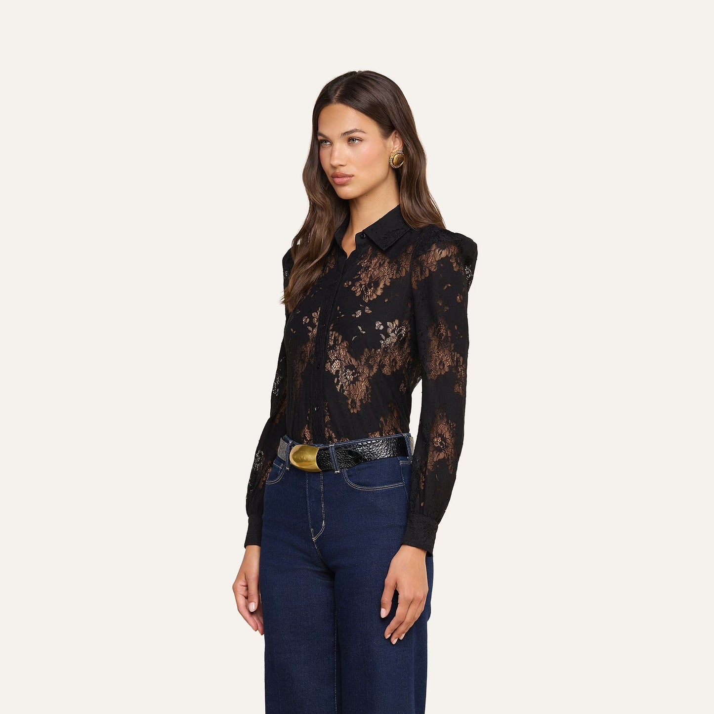 *PREORDER* JENICA LACE BLOUSE - BLACK