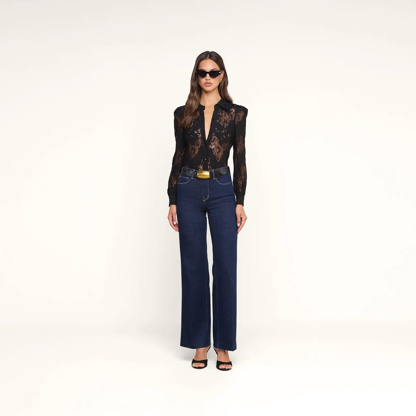 *PREORDER* JENICA LACE BLOUSE - BLACK