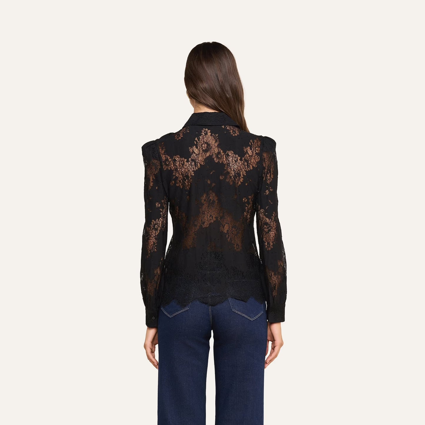 *PREORDER* JENICA LACE BLOUSE - BLACK