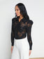 *PREORDER* JENICA LACE BLOUSE - BLACK