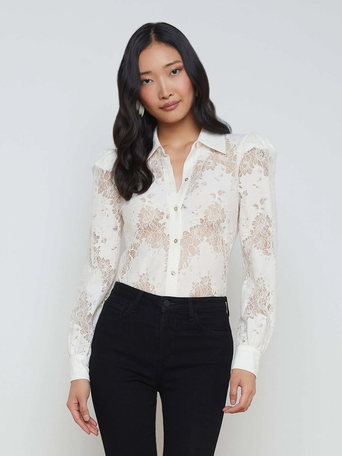 JENICA LACE BLOUSE - IVORY