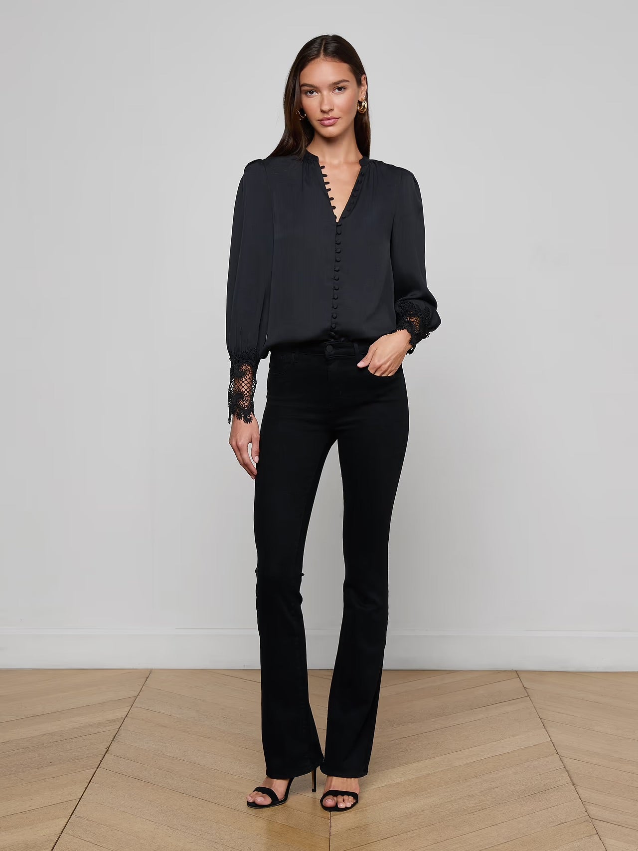*PREORDER* AVA LACE BLOUSE - BLACK