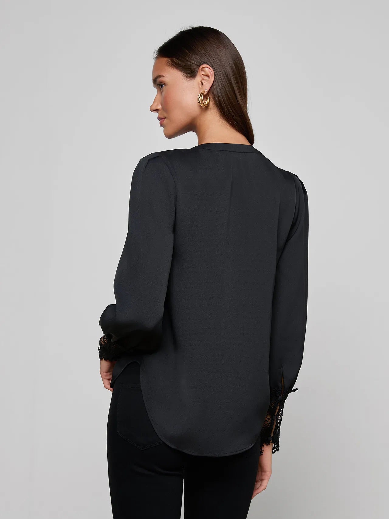*PREORDER* AVA LACE BLOUSE - BLACK