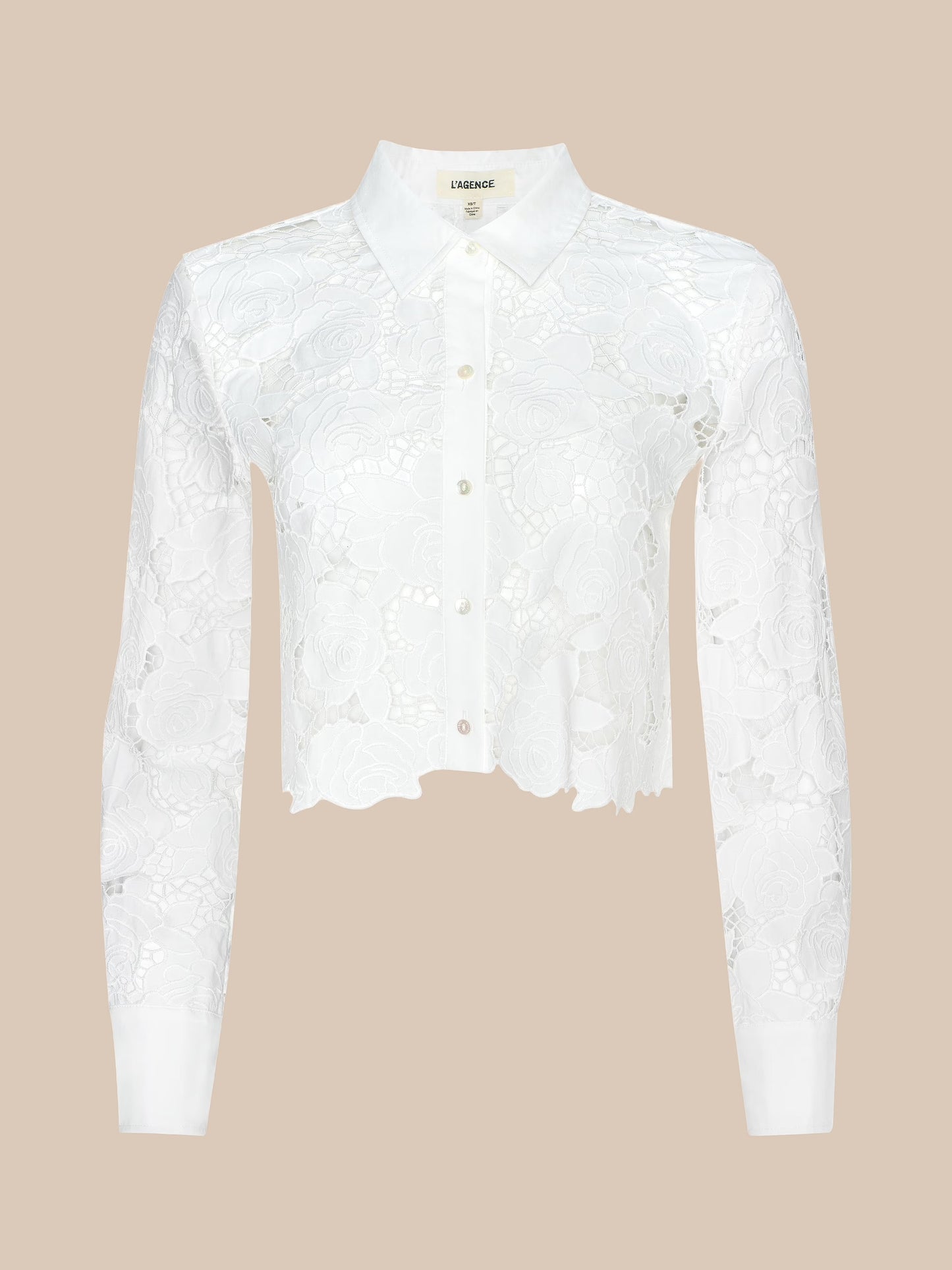SEYCHELLE CROPPED EYELET BLOUSE - IVORY