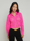 AKEMI LACE CROPPED BLOUSE - PINK GLO