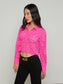 AKEMI LACE CROPPED BLOUSE - PINK GLO