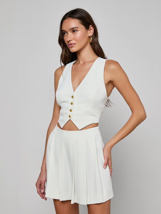 JIANNA SHORT VEST - IVORY
