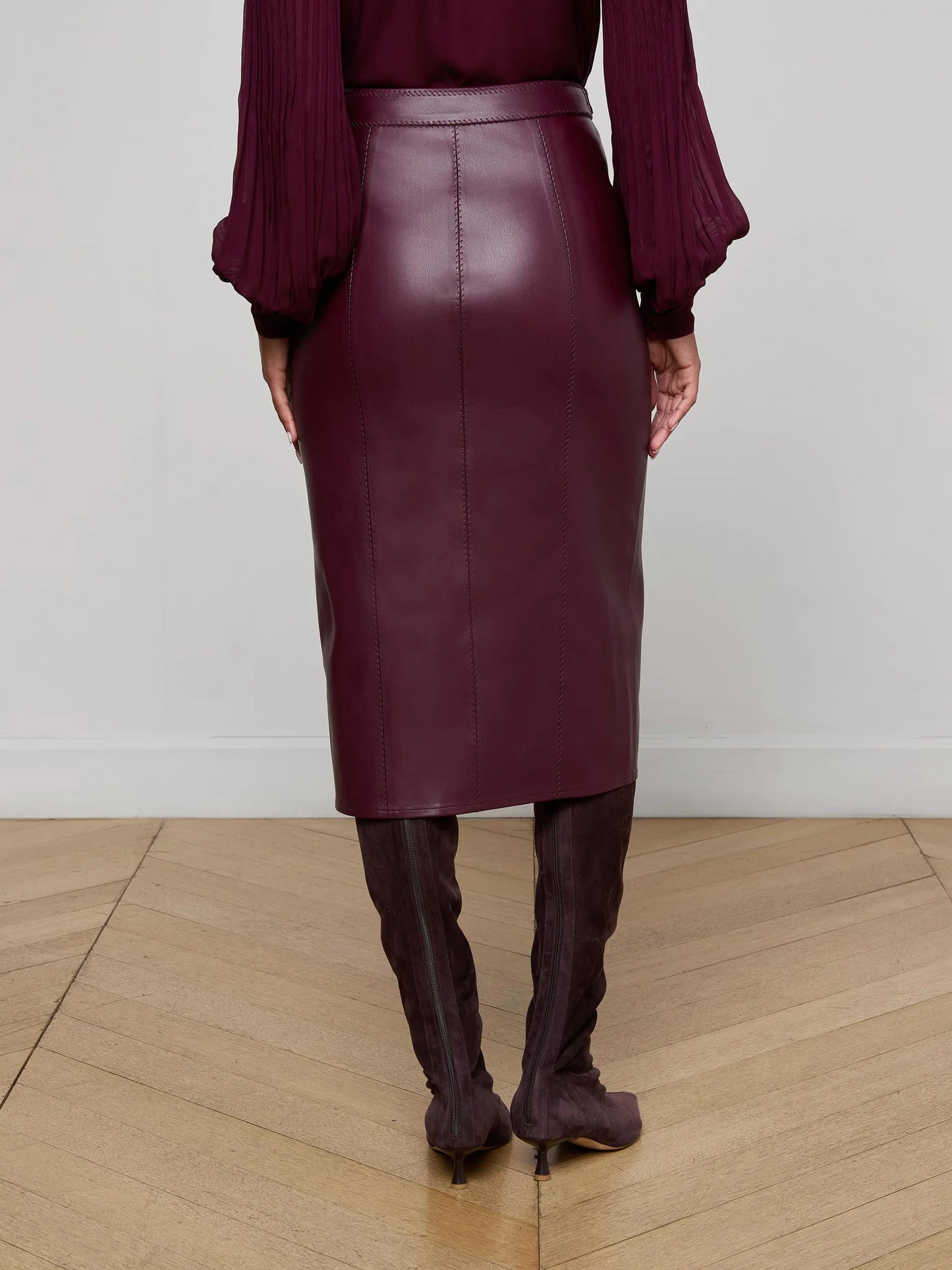 ARLETTE MIDI SKIRT - DARK PORT